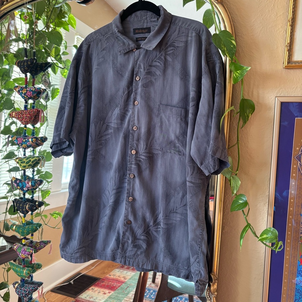 Vintage Modango Silk Beach Button Down Men’s XL
